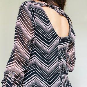 Purple black chevron dress